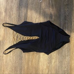 BLEU ROD BEATTIE Rose Gold Criss Cross One Piece